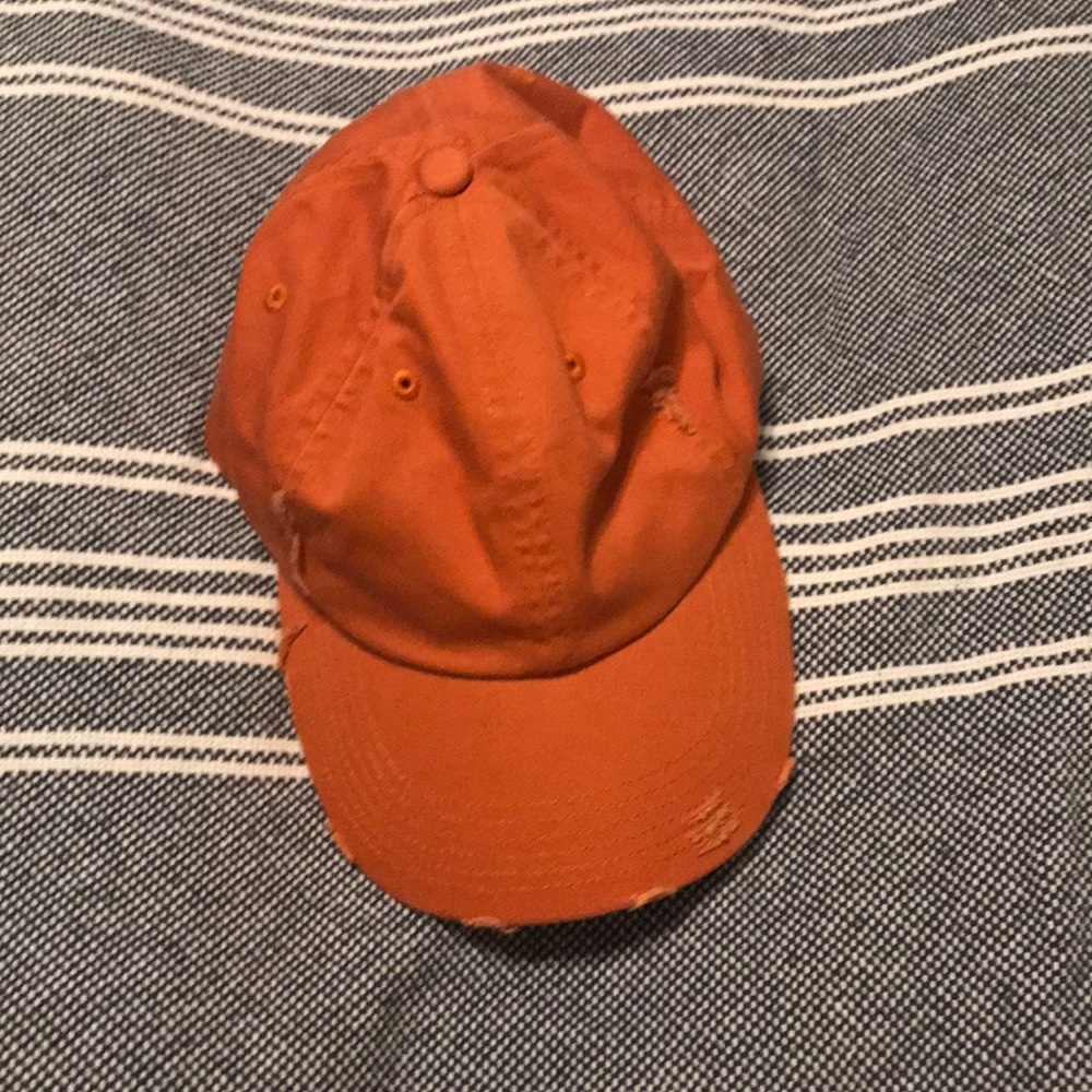 Orange distressed cap